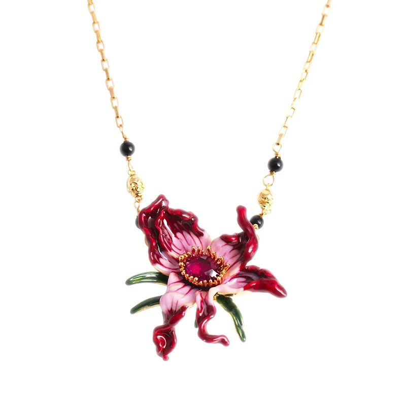 Purple Large Flower Temperament New French Light Luxury Enamel Unique Orchid Fuchsia Glass Collarbone Chain Atmospheric Necklace
Purple Large Flower Temperament New French Light Luxury Enamel Unique Orchid Fuchsia Glass Collarbone Chain Atmospheric Necklace