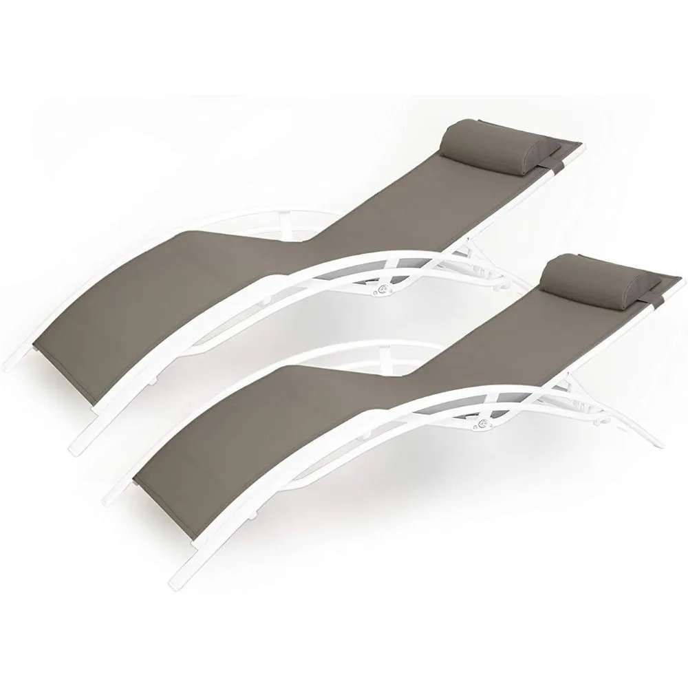 KozyLounge Elegant Patio Reclining Adjustable Chaise Lounge Aluminum and Textilene Sunbathing Chair for All Weather with headre
KozyLounge Elegant Patio Reclining Adjustable Chaise Lounge Aluminum and Textilene Sunbathing Chair for All Weather with headre