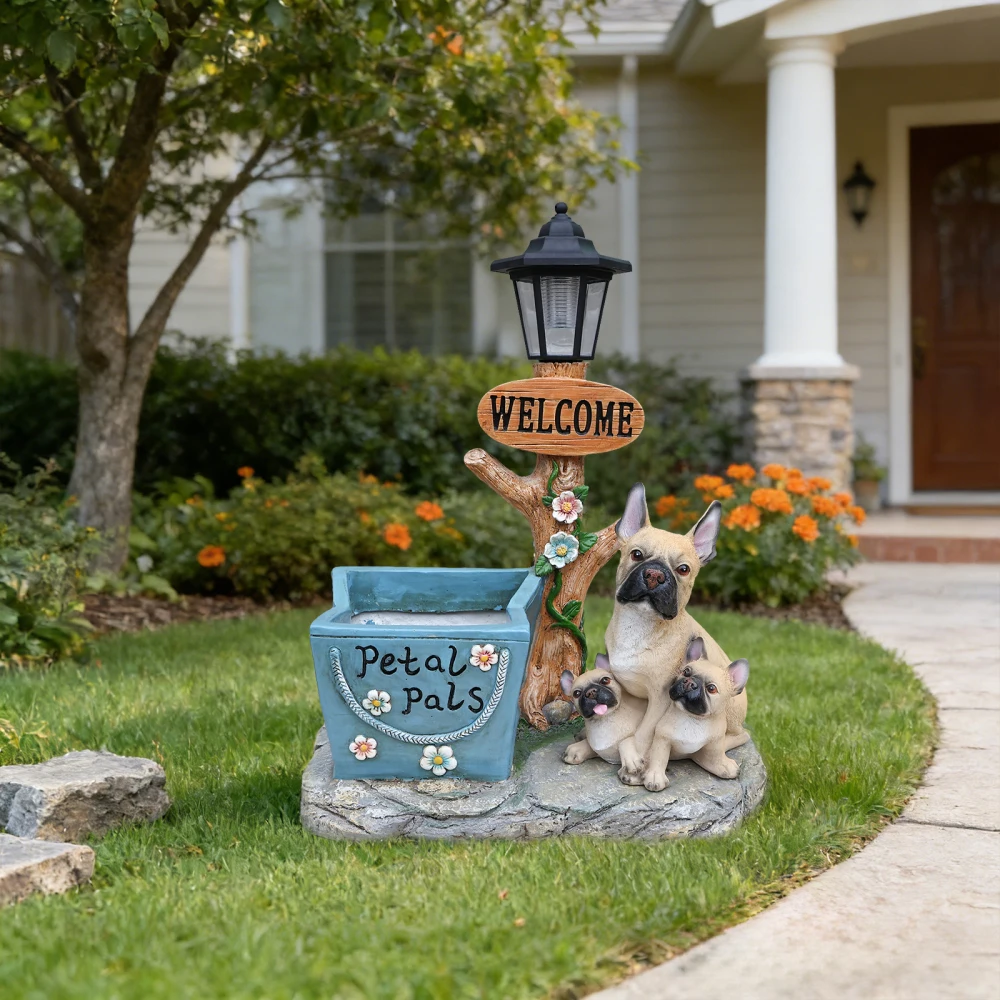 French Bulldog Family Planter Statue
French Bulldog Family Planter Statue