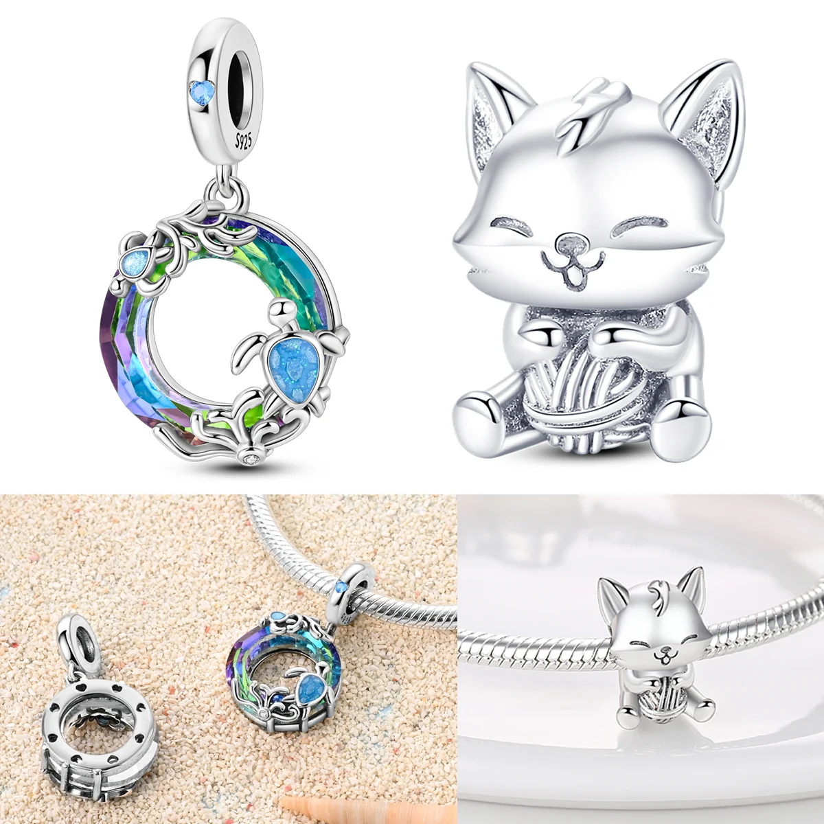 925 Sterling Silver Cute Cat Charms Bead Parent Child Sea Turtl Pendants Fit Original Bracelet DIY Jewelry Gift
925 Sterling Silver Cute Cat Charms Bead Parent Child Sea Turtl Pendants Fit Original Bracelet DIY Jewelry Gift