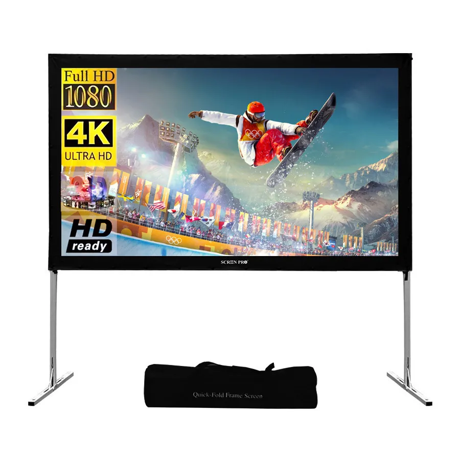 Projector Screen with Stand, 100 -144 Inch Portable Foldable Projection Screen 16:9 HD 4K Indoor Outdoor Projector Movies Screen
Projector Screen with Stand, 100 -144 Inch Portable Foldable Projection Screen 16:9 HD 4K Indoor Outdoor Projector Movies Screen