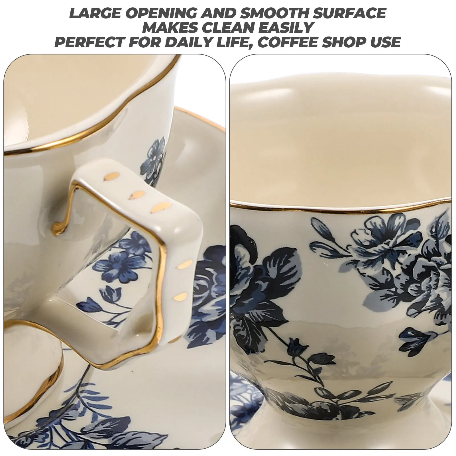 1Set Ceramic Coffee Cup with Saucer Exquisite Handle Mug for Tea Juice Desktop Water Cup French Style Vintage Tea Cups
1Set Ceramic Coffee Cup with Saucer Exquisite Handle Mug for Tea Juice Desktop Water Cup French Style Vintage Tea Cups