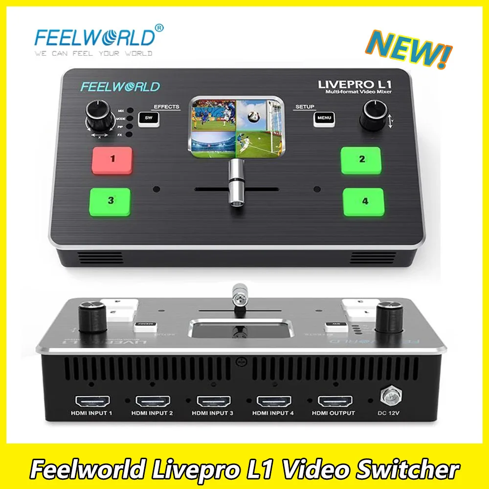 Видеомикшер Feelworld Livepro L1, многоформатный смеситель с автоматическим отключением и ручным переключателем (T-Bar), студийный переключатель записи
Видеомикшер Feelworld Livepro L1, многоформатный смеситель с автоматическим отключением и ручным переключателем (T-Bar), студийный переключатель записи