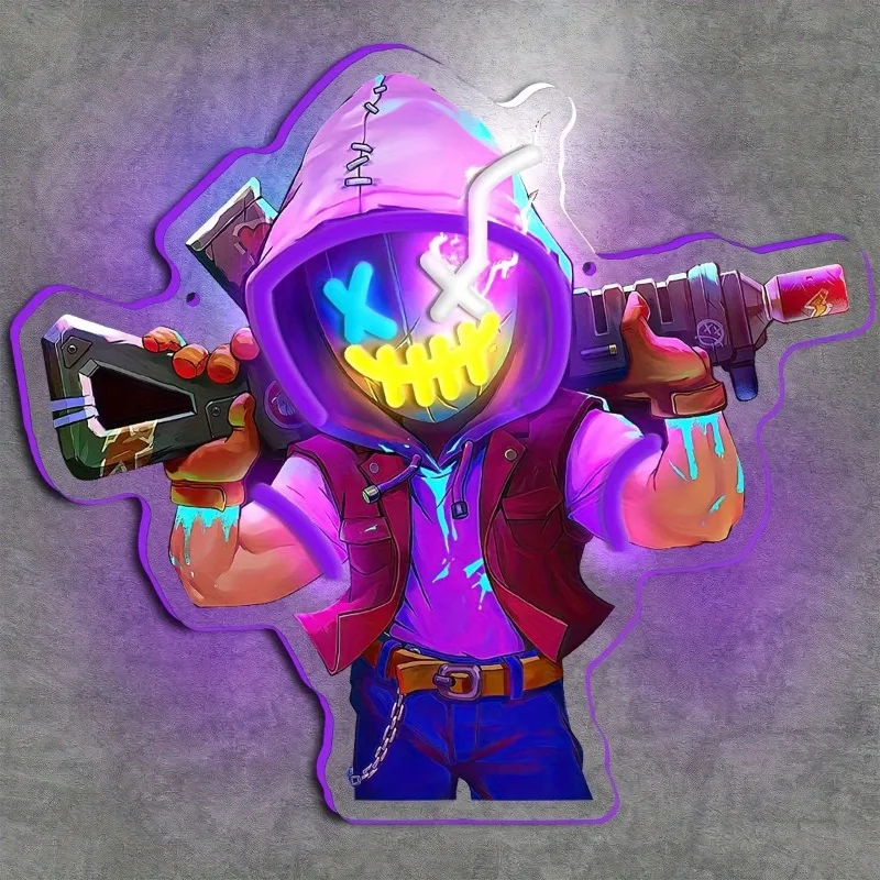 Неоновая вывеска Graffiti Hoodie Gunner, регулируемая светодиодная настенная лампа с питанием от USB, для крутой геймерской комнаты или спальни, идеальный подарок для любителей уличного искусства и FPS-игр
Неоновая вывеска Graffiti Hoodie Gunner, регулируемая светодиодная настенная лампа с питанием от USB, для крутой геймерской комнаты или спальни, идеальный подарок для любителей уличного искусства и FPS-игр