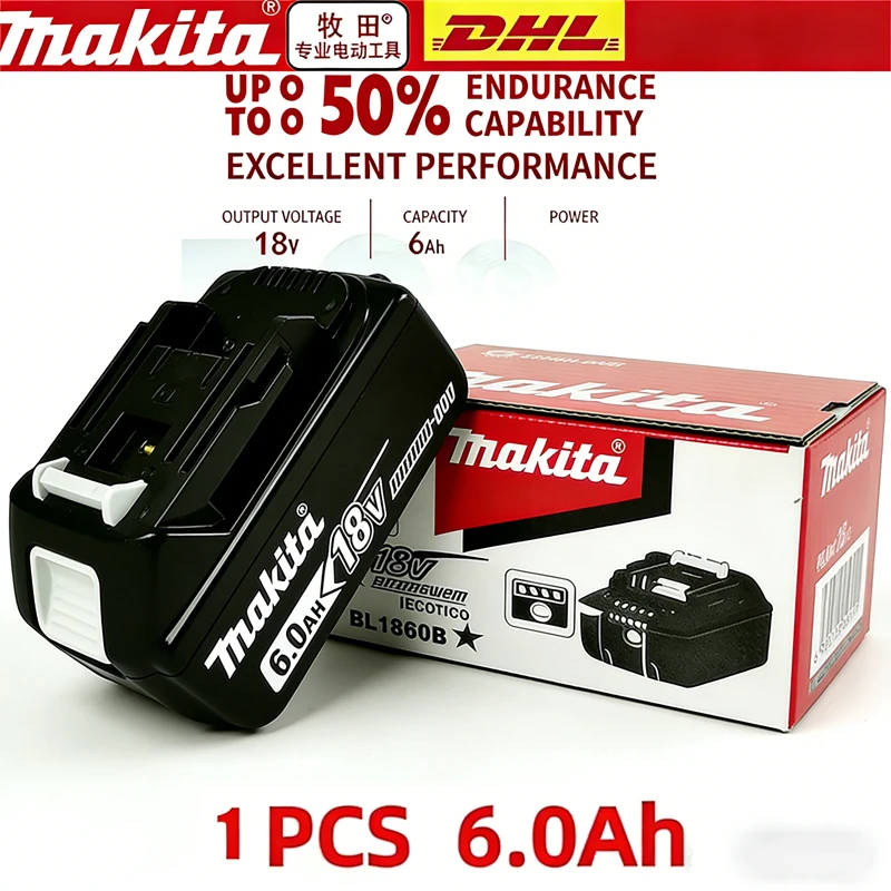 6Ah Original Makita 18V 6.0 Rechargeable Lithium Battery with LED Indicator High Capacity for Makita Cordles Power Tool Batt
6Ah Original Makita 18V 6.0 Rechargeable Lithium Battery with LED Indicator High Capacity for Makita Cordles Power Tool Batt