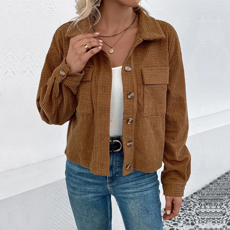 Women Solid Jackets Short Coats Pocket Solid Turn Down Collar Long Sleeves Single Breasted Loose Fit Office Lady 2025 Autumn
Women Solid Jackets Short Coats Pocket Solid Turn Down Collar Long Sleeves Single Breasted Loose Fit Office Lady 2025 Autumn
