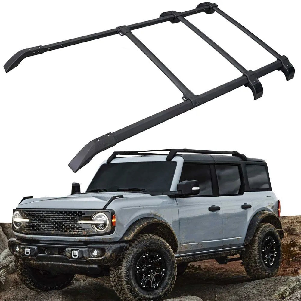Black Adjustable Fit for Ford Bronco 2021-2025 2PC Roof Rails +3PC Cross Bars Aluminum Lockable Side Carrier Roof Rack Cargo
Black Adjustable Fit for Ford Bronco 2021-2025 2PC Roof Rails +3PC Cross Bars Aluminum Lockable Side Carrier Roof Rack Cargo