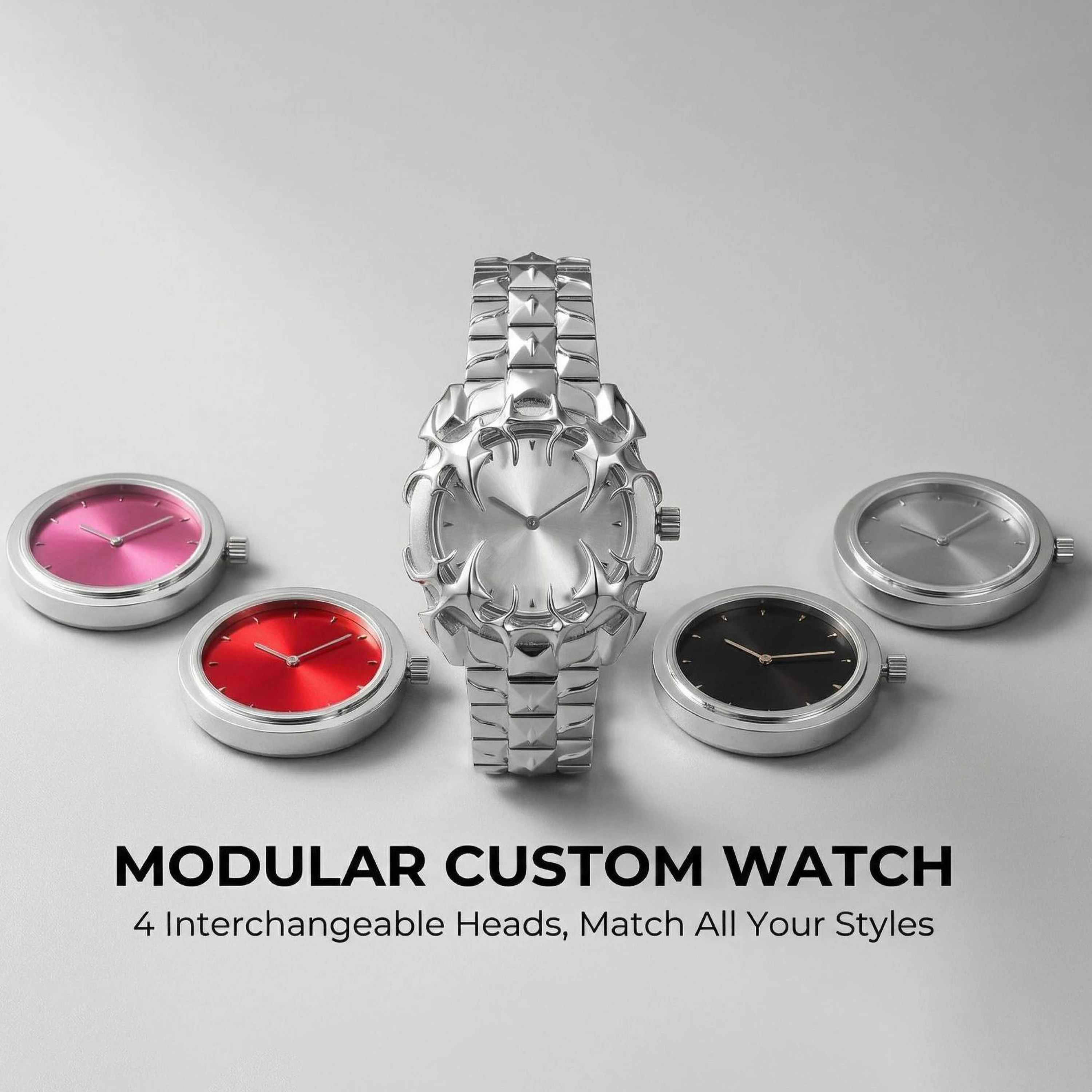 New Fashion Claw-Shaped Men's Quartz Watch with Removable Interchangeable Dials Niche Vintage Quirky-Style Women's Watches Punk
New Fashion Claw-Shaped Men's Quartz Watch with Removable Interchangeable Dials Niche Vintage Quirky-Style Women's Watches Punk
