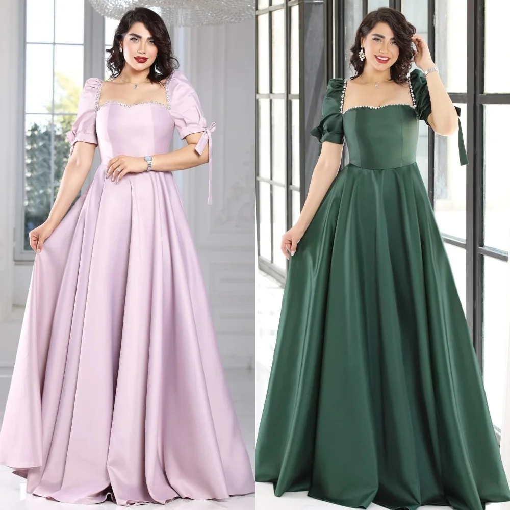 Customized High Quality Classic Charmeuse Rhinestone Pleat A-line Square Neck Long Dresses Bespoke Occasion Dresses Modern Style
Customized High Quality Classic Charmeuse Rhinestone Pleat A-line Square Neck Long Dresses Bespoke Occasion Dresses Modern Style