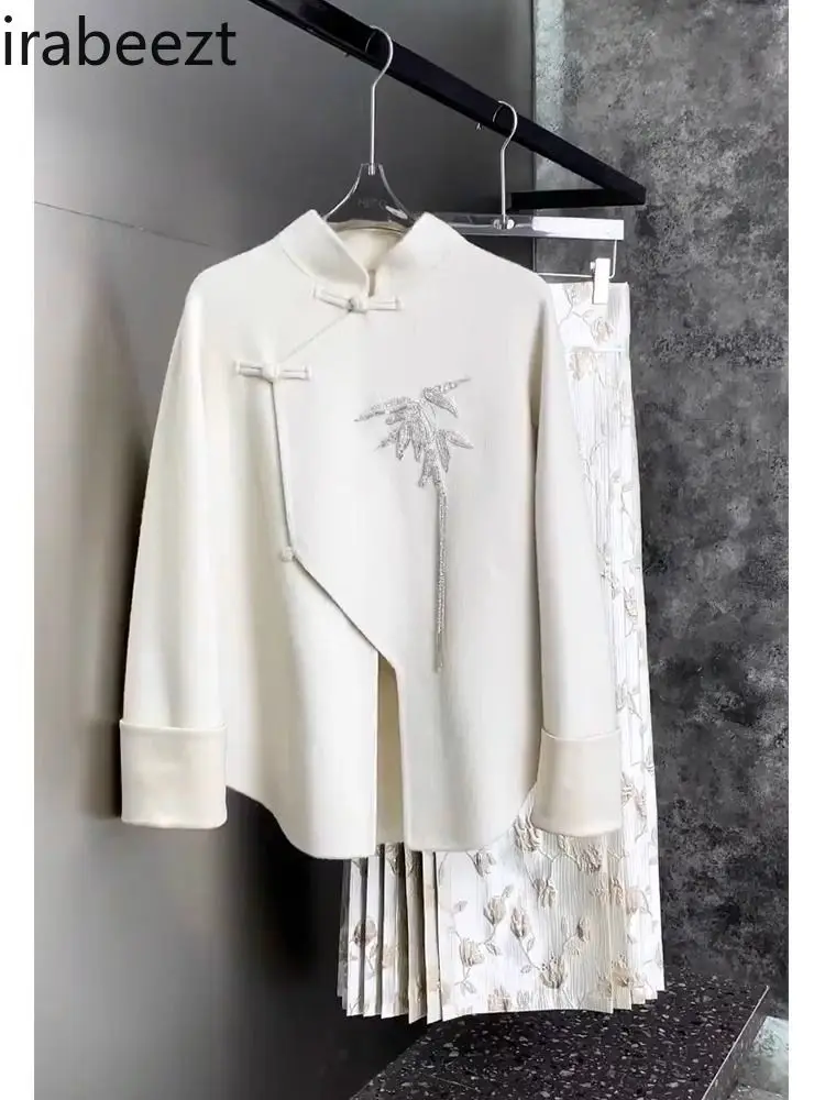 New Chinese Women's Cool High-grade Retro Style Cheongsam Pan Buckle Wool Coat Horse Skirt Winter Two-piece Set
New Chinese Women's Cool High-grade Retro Style Cheongsam Pan Buckle Wool Coat Horse Skirt Winter Two-piece Set