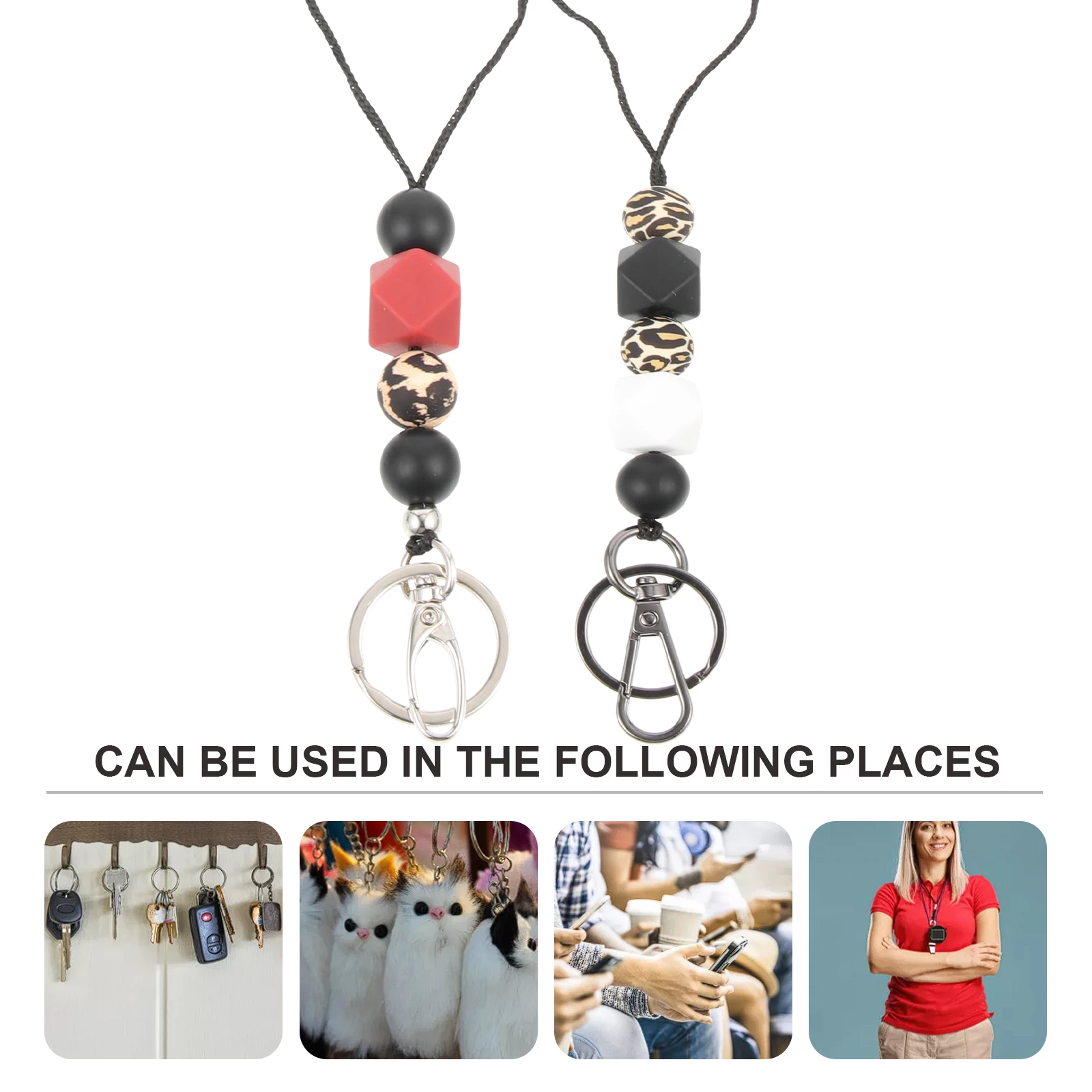 2pcs Silicone Bead Keychain Anti-Loss Key Chain Necklace For Women Id Card Badge Holder Easy Carry Decorative Lanyards
2pcs Silicone Bead Keychain Anti-Loss Key Chain Necklace For Women Id Card Badge Holder Easy Carry Decorative Lanyards
