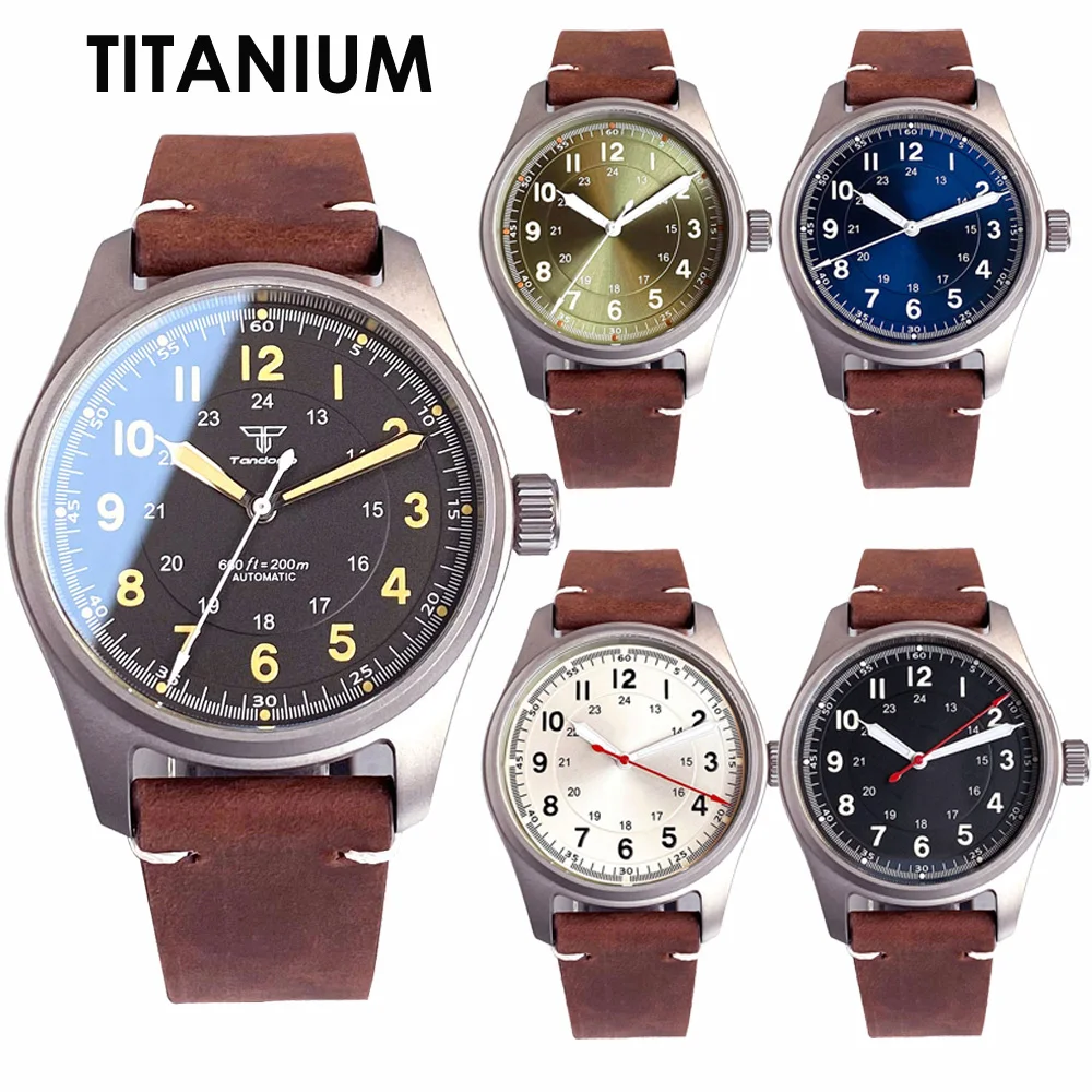 Tandorio NH35A Titanium Pilot Automatic Watch for Men PT5000 No allergry Diving 200m Waterproof Sapphire Super Light 39mm
Tandorio NH35A Titanium Pilot Automatic Watch for Men PT5000 No allergry Diving 200m Waterproof Sapphire Super Light 39mm