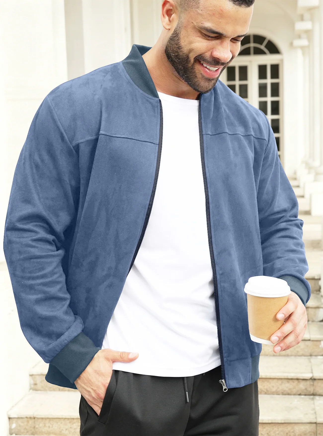 Men Spring Autumn Suede Long Sleeve Jacket Solid Stand Collar Zipper Design Casual Sports Soft Warm Commute Daily Outerwear
Men Spring Autumn Suede Long Sleeve Jacket Solid Stand Collar Zipper Design Casual Sports Soft Warm Commute Daily Outerwear