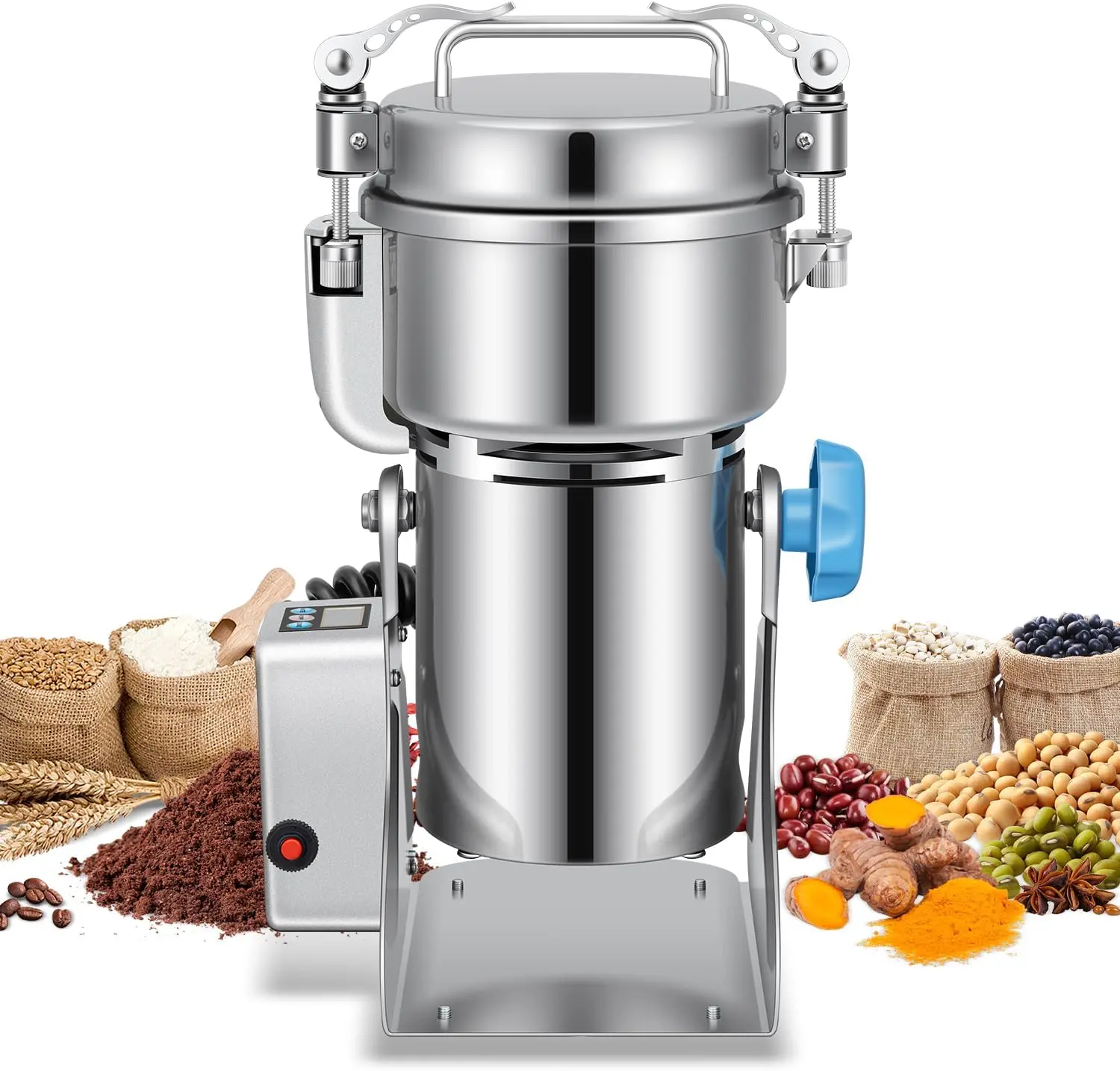 Electric Grain Mill 500g, 1500W Stainless Steel Spice Grinder for Dry Grains, Coffee, Pepper, Wheat, Corn - 28000 RPM
Electric Grain Mill 500g, 1500W Stainless Steel Spice Grinder for Dry Grains, Coffee, Pepper, Wheat, Corn - 28000 RPM