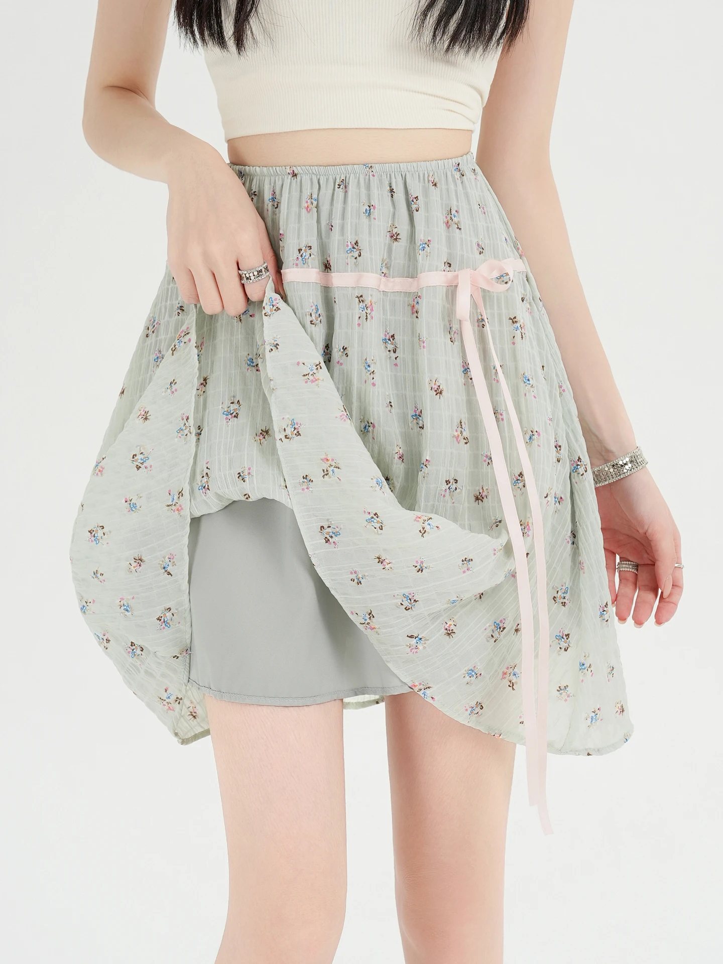 Sweet Floral High Waist Half Skirt Women's Summer A-Line Skirt Knot Tie Dresses Korean Style Commute
Sweet Floral High Waist Half Skirt Women's Summer A-Line Skirt Knot Tie Dresses Korean Style Commute