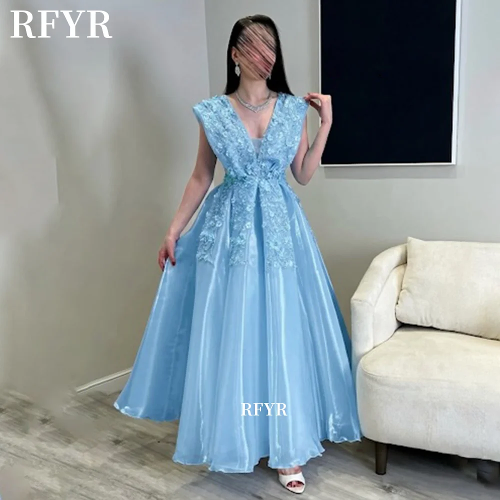 RFYR Sexy V Neck Prom Dress Lace Applique Evening Dress A Line Party Dress Maxi Elegant Princess Gowns for Fairy Customized
RFYR Sexy V Neck Prom Dress Lace Applique Evening Dress A Line Party Dress Maxi Elegant Princess Gowns for Fairy Customized