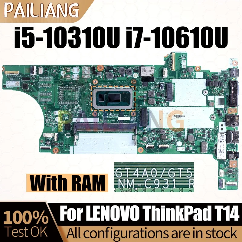 For LENOVO ThinkPad T14 Notebook Mainboard Laptop NM-C931 SRGKX i5-10310U SRGKV i7-10610U With RAM Mainboard Full Tested
For LENOVO ThinkPad T14 Notebook Mainboard Laptop NM-C931 SRGKX i5-10310U SRGKV i7-10610U With RAM Mainboard Full Tested