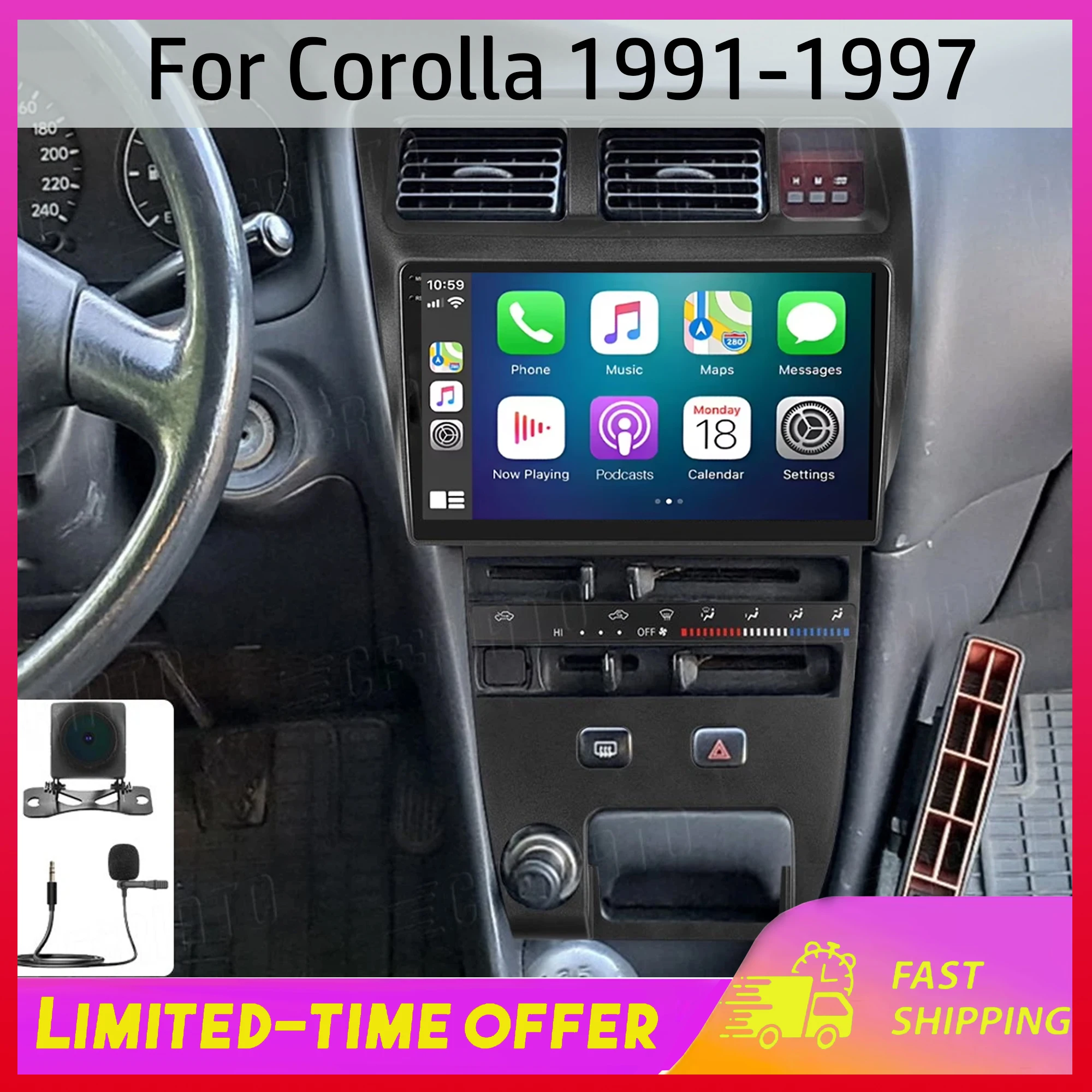 For Toyota Corolla 1991-1997 Android 15 Car Navigation System 9-inch Built-in with CarPlay Android Auto 2+32G Multimedia Player
For Toyota Corolla 1991-1997 Android 15 Car Navigation System 9-inch Built-in with CarPlay Android Auto 2+32G Multimedia Player