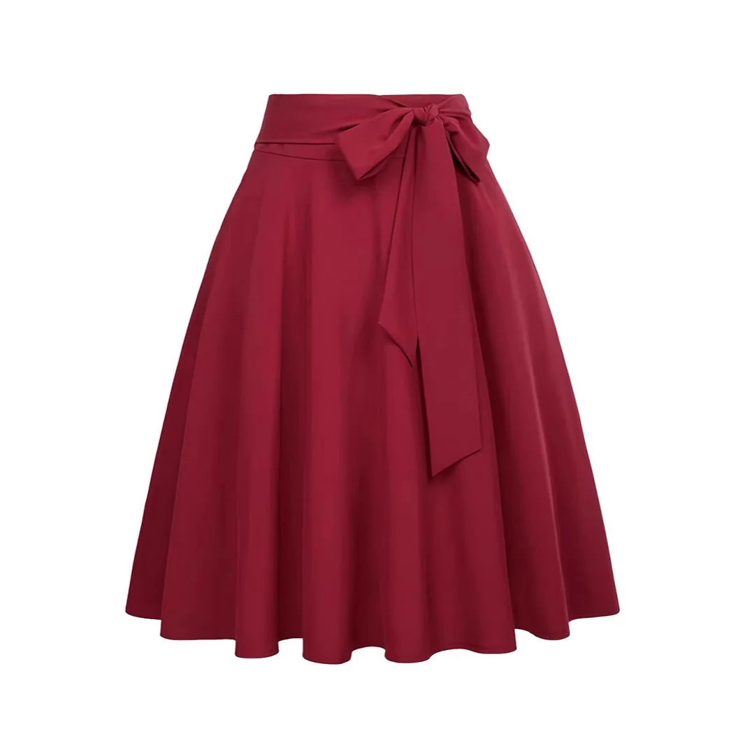 2025 Summer Women's Skirt Bow Fashion Casual Comfortable Temperament Elegant Belt Pleated A-line Skirt for Female
2025 Summer Women's Skirt Bow Fashion Casual Comfortable Temperament Elegant Belt Pleated A-line Skirt for Female