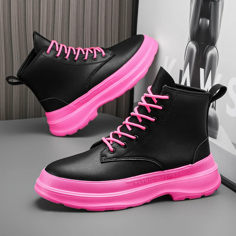 Fashion High-Top Men Casual Shoes Comfortable Lace-Up Men's Platform Sneakers Wear-Resistant Lightweight Skateboard Shoes Women
Fashion High-Top Men Casual Shoes Comfortable Lace-Up Men's Platform Sneakers Wear-Resistant Lightweight Skateboard Shoes Women