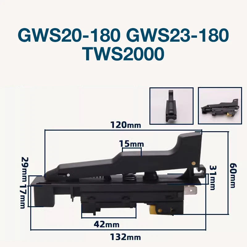 Switch for Bosch GWS20-180 GWS23-180 TWS2000 Angle Grinder Switch Replacement Parts
Switch for Bosch GWS20-180 GWS23-180 TWS2000 Angle Grinder Switch Replacement Parts