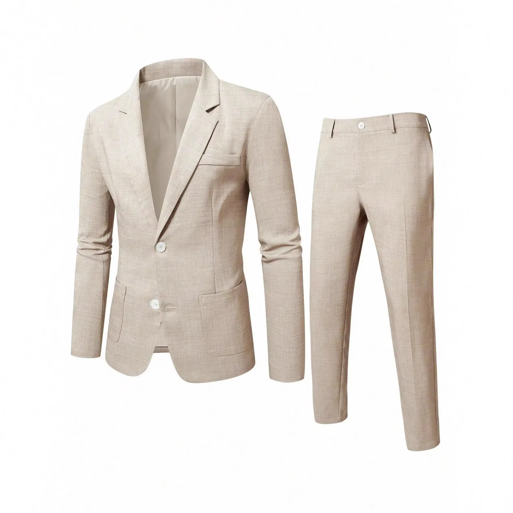Linen Causal Men Suits for Beach Party Solid Color Business Two Pieces Wedding Tuxedo Set Peak Lapel Suit Jacket with Pants
Linen Causal Men Suits for Beach Party Solid Color Business Two Pieces Wedding Tuxedo Set Peak Lapel Suit Jacket with Pants