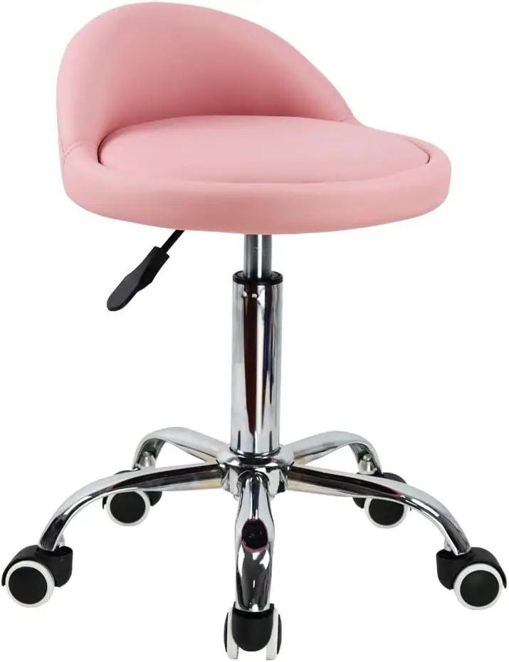Adjustable Pink Rolling Stool with Backrest and Wheels for Office or Spa Tasks
Adjustable Pink Rolling Stool with Backrest and Wheels for Office or Spa Tasks