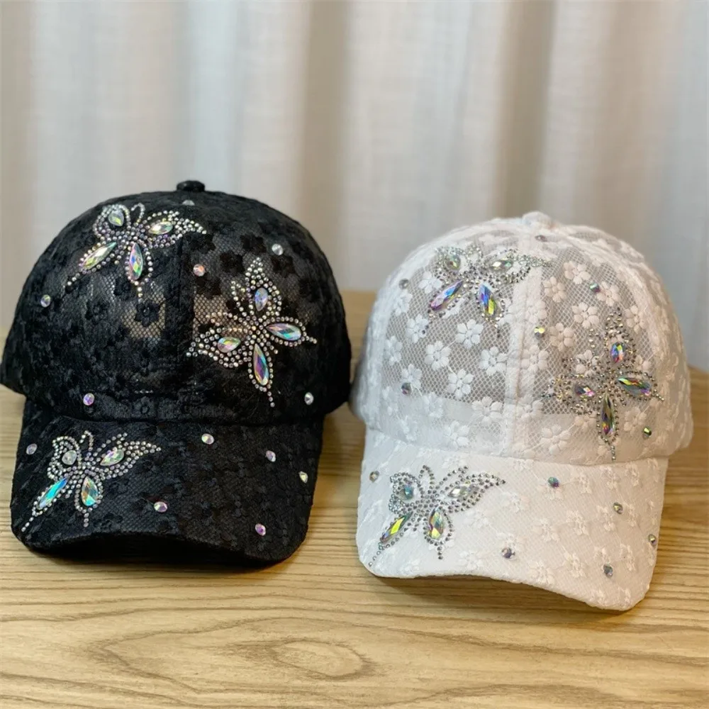 Fashion Butterfly Flower Baseball Cap Lace Rhinestone Visors Cap Adjustable Korean Style Mesh Peaked Hat Outdoor
Fashion Butterfly Flower Baseball Cap Lace Rhinestone Visors Cap Adjustable Korean Style Mesh Peaked Hat Outdoor