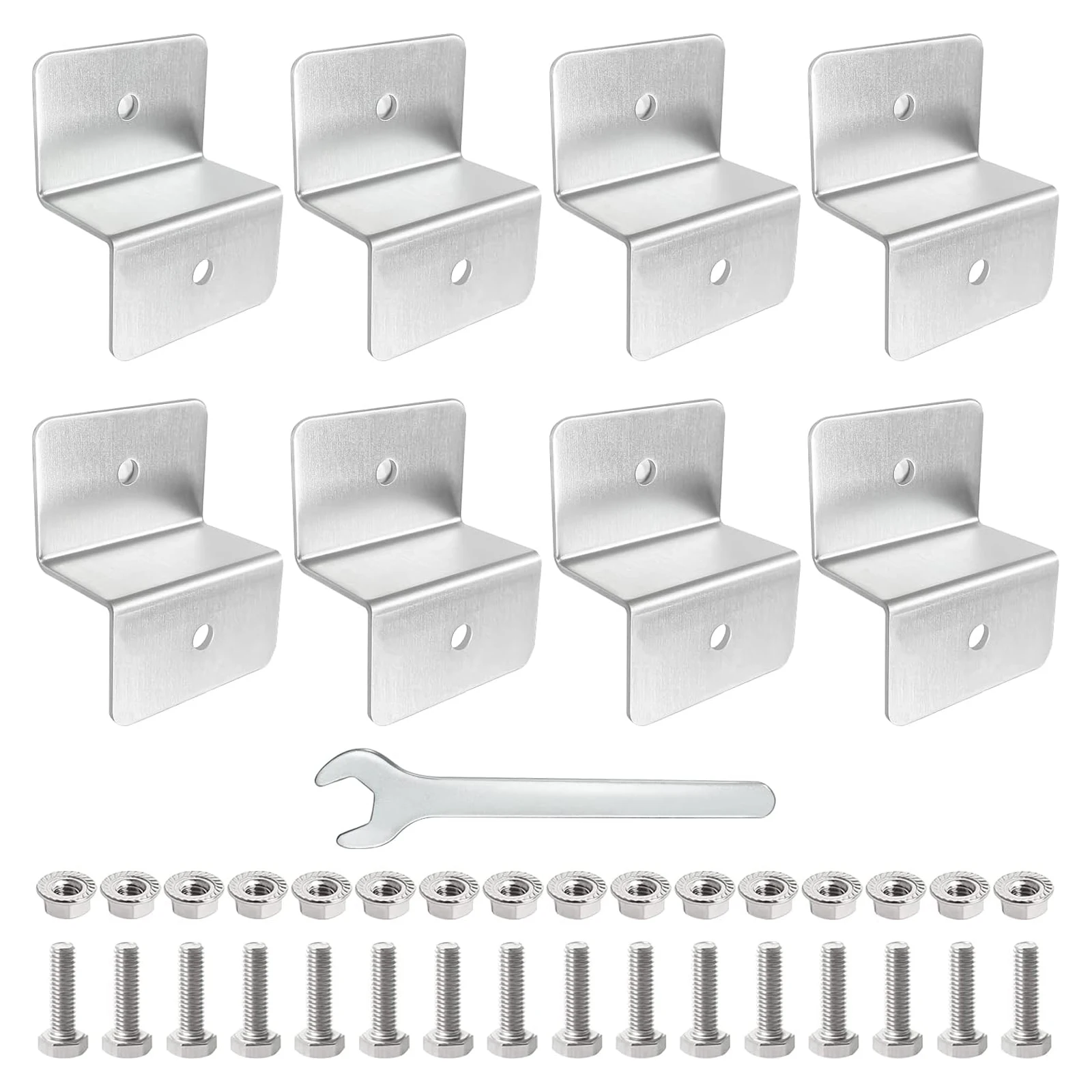 8pcs Aluminium Alloy Solar Panel Z Bracket Silver Solar Modules Panel Bracket Solar Roof Mounting Bracket for RV Roof Boat Car
8pcs Aluminium Alloy Solar Panel Z Bracket Silver Solar Modules Panel Bracket Solar Roof Mounting Bracket for RV Roof Boat Car