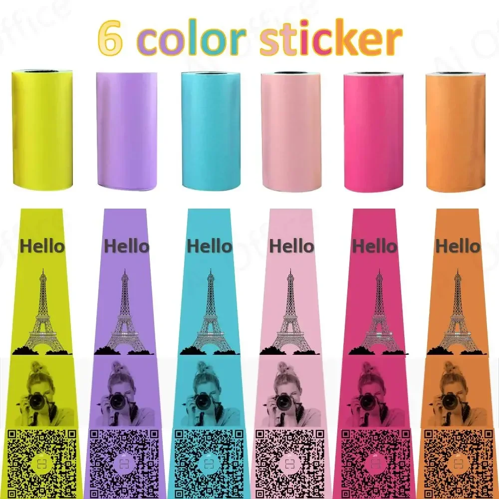 6Rolls Thermal Paper Sticker Paper Label Photo Paper Color Paper Self-Adhesive for Mini PeriPage A6 A9 PAPERANG Photo Printer
6Rolls Thermal Paper Sticker Paper Label Photo Paper Color Paper Self-Adhesive for Mini PeriPage A6 A9 PAPERANG Photo Printer
