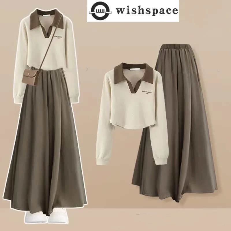 Spring and Autumn Temperament Set Women's High-end Polo Collar Top High Waist Half Body Skirt Pants Two-piece Set
Spring and Autumn Temperament Set Women's High-end Polo Collar Top High Waist Half Body Skirt Pants Two-piece Set