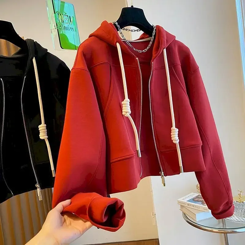 Fashion Zip Up Hoodies Women Spring Autumn Trendy Short Hooded Cardigan Jacket Loose Casual Short Hoodie Y2k Clothes Womens Coat
Fashion Zip Up Hoodies Women Spring Autumn Trendy Short Hooded Cardigan Jacket Loose Casual Short Hoodie Y2k Clothes Womens Coat