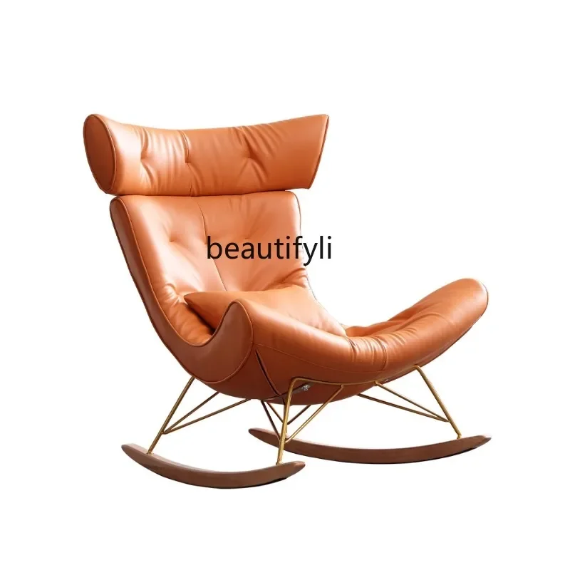 Rocking Chair Recliner Adult Nordic Small Apartment Balcony Snail Lazy Living Room Leather Art Leisure Couch
Rocking Chair Recliner Adult Nordic Small Apartment Balcony Snail Lazy Living Room Leather Art Leisure Couch