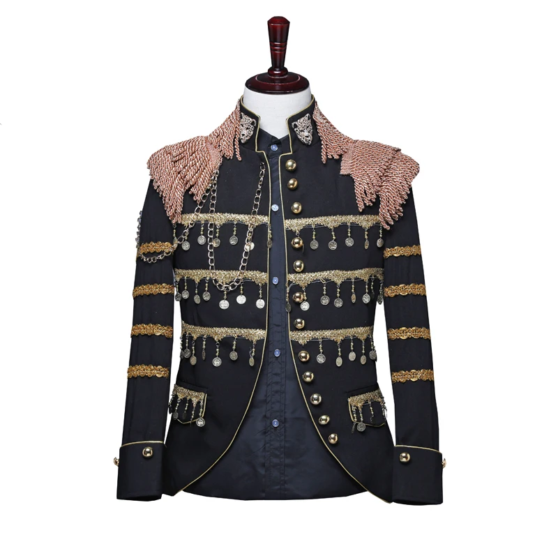 Men's Tassel Sequins Metal Buckle And Chain Performance Clothing Nightclub Stage Singer Bar Dance Stage DJ Stage Costume
Men's Tassel Sequins Metal Buckle And Chain Performance Clothing Nightclub Stage Singer Bar Dance Stage DJ Stage Costume