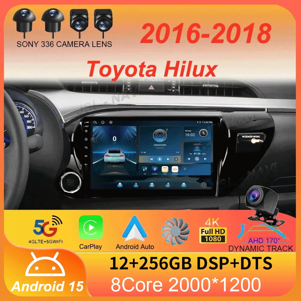 Автомобильный радиоприемник Android 15 Carplay с экраном 2K, мультимедийный плеер для Toyota Hilux 2016 2017 2018 2din, авторадио, стерео головное устройство
Автомобильный радиоприемник Android 15 Carplay с экраном 2K, мультимедийный плеер для Toyota Hilux 2016 2017 2018 2din, авторадио, стерео головное устройство