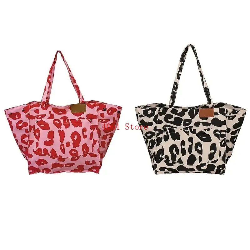 Korean Leopard Print Handbag with Spaicous Interior Nylon Shoulder Bag Underarm Purse for Shopping or Travel
Korean Leopard Print Handbag with Spaicous Interior Nylon Shoulder Bag Underarm Purse for Shopping or Travel