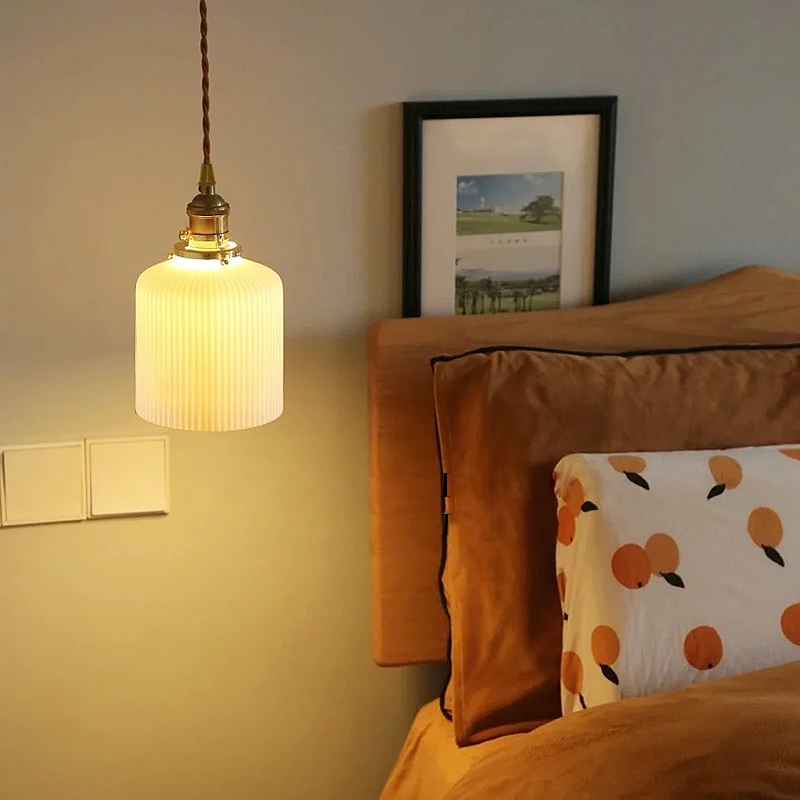 Nordic White Ceramic Pendant Lights Fixtures Knob Switch For Bedroom Dinning Living Room Bedside Hanglamp Copper Hanging Lamp
Nordic White Ceramic Pendant Lights Fixtures Knob Switch For Bedroom Dinning Living Room Bedside Hanglamp Copper Hanging Lamp