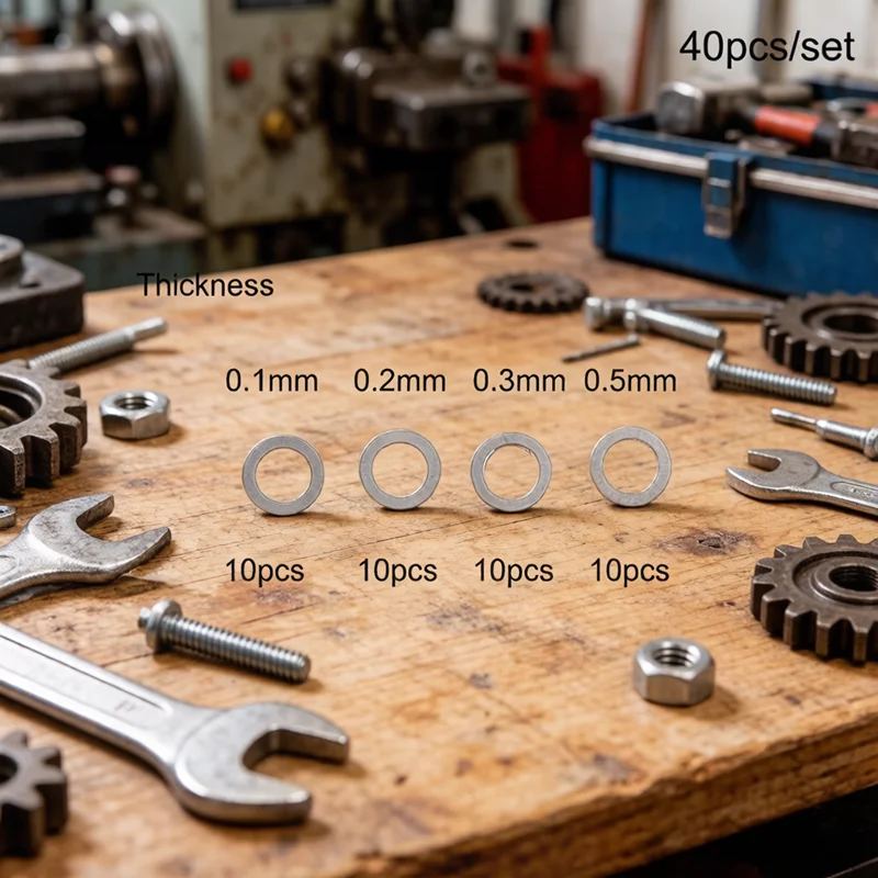 Stainless Steel Precision Slit Shim Set 40Pcs Gearbox Adjustment Gaskets Thicknes Spacer Shims for Gear Set Assembly Maintenance
Stainless Steel Precision Slit Shim Set 40Pcs Gearbox Adjustment Gaskets Thicknes Spacer Shims for Gear Set Assembly Maintenance