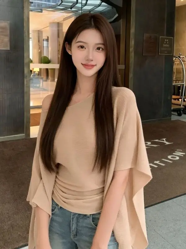 Fashionable Thin Design Summer New Style Women's Top Shoulder Exposure Waist-Cinching Slimming Asymmetrical French Style Knit...
Fashionable Thin Design Summer New Style Women's Top Shoulder Exposure Waist-Cinching Slimming Asymmetrical French Style Knit...