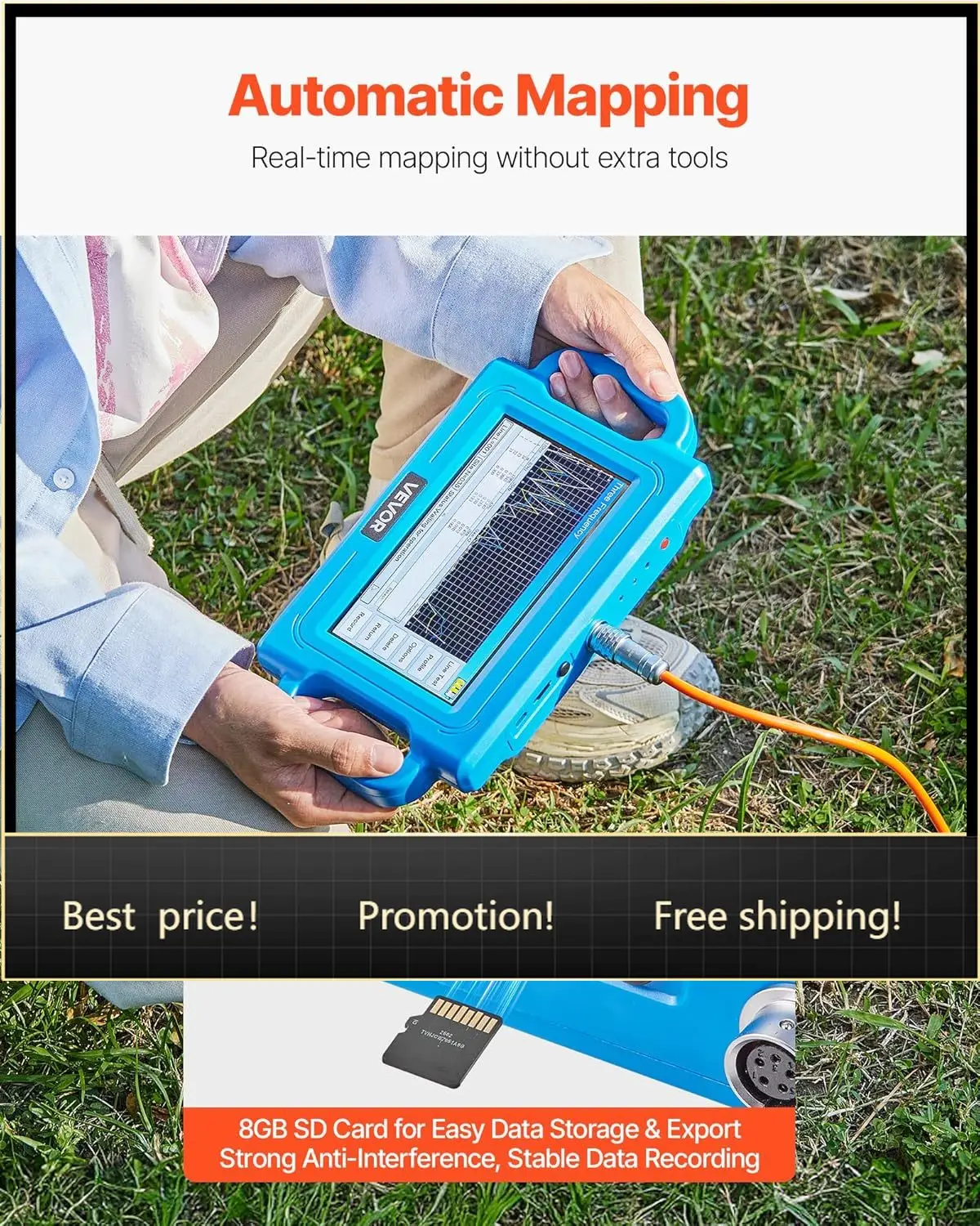 Underground Water Detector, Up to 1640ft (500m) Pro Underground Water Detection Locator, 7" Touchscreen Auto Mapping Well Detect
Underground Water Detector, Up to 1640ft (500m) Pro Underground Water Detection Locator, 7" Touchscreen Auto Mapping Well Detect