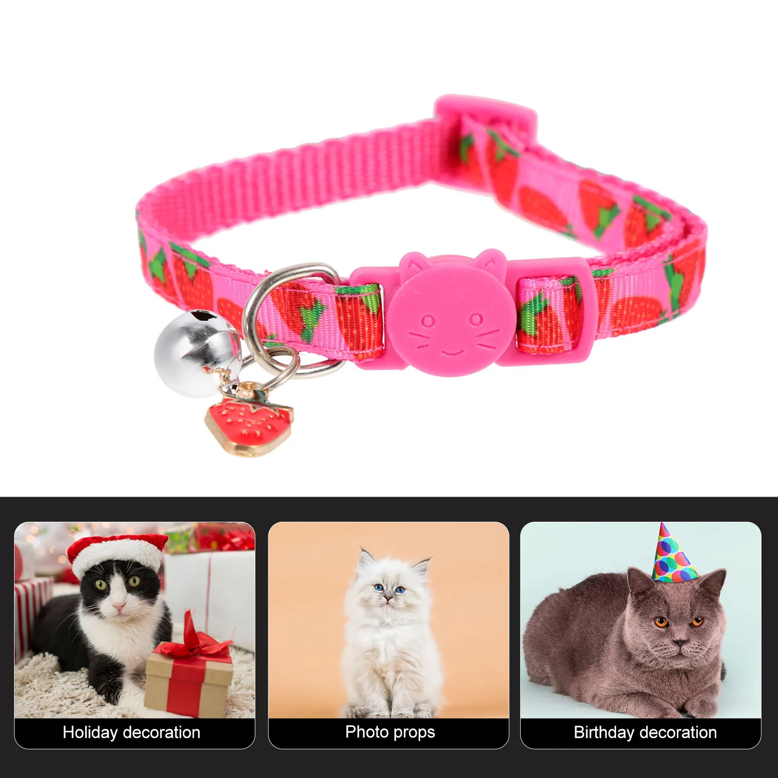 2Pcs Fruit Cat Collar Strawberry Printing Lightweight Comfortable Pet Collar Decor Adorable Kitten Necklace Cat Decoration
2Pcs Fruit Cat Collar Strawberry Printing Lightweight Comfortable Pet Collar Decor Adorable Kitten Necklace Cat Decoration