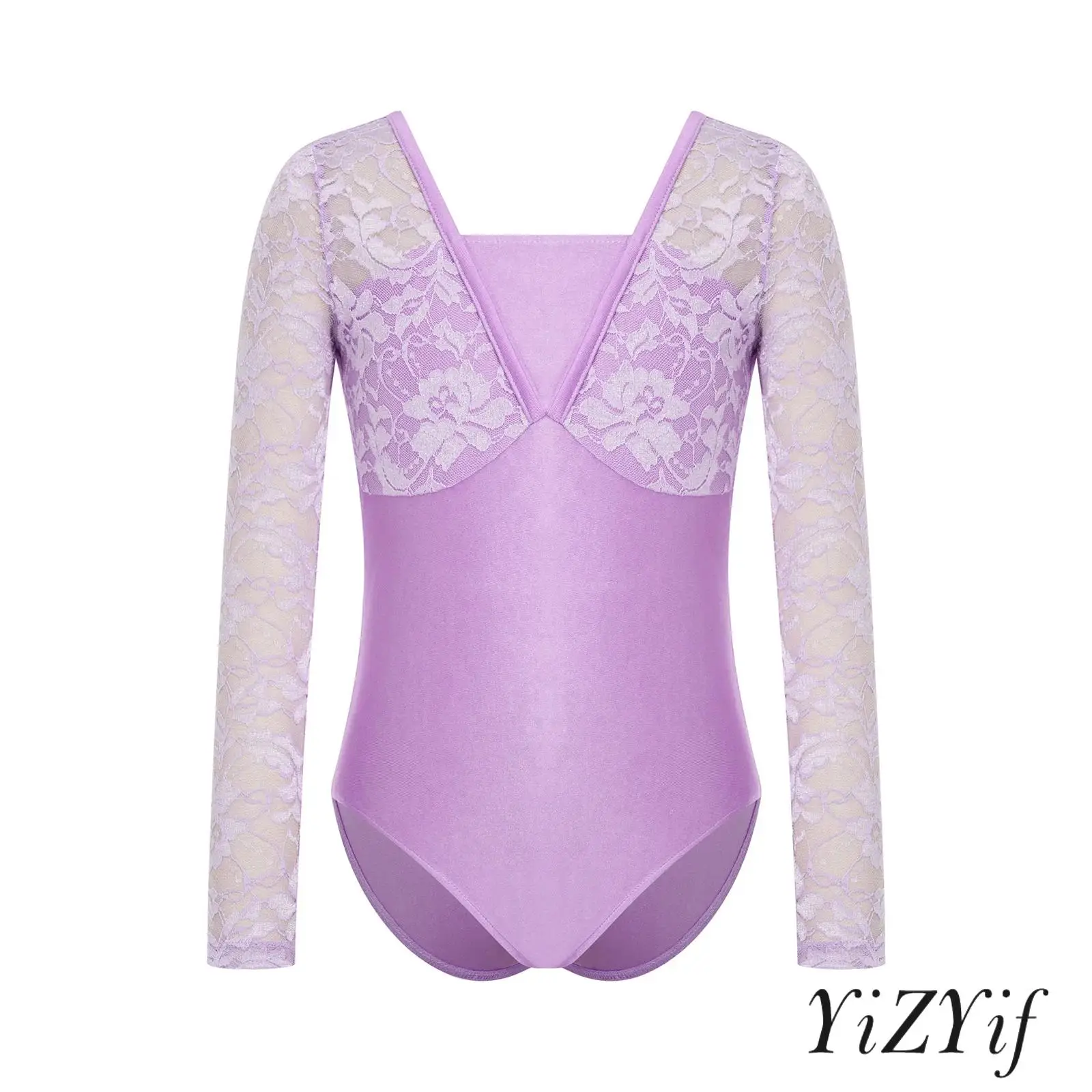 Girls Ballet Dance Gymnastics Leotard Lace Patchwork U Back Long Sleeve Button Crotch Bodysuit for Dance Practice Performance
Girls Ballet Dance Gymnastics Leotard Lace Patchwork U Back Long Sleeve Button Crotch Bodysuit for Dance Practice Performance