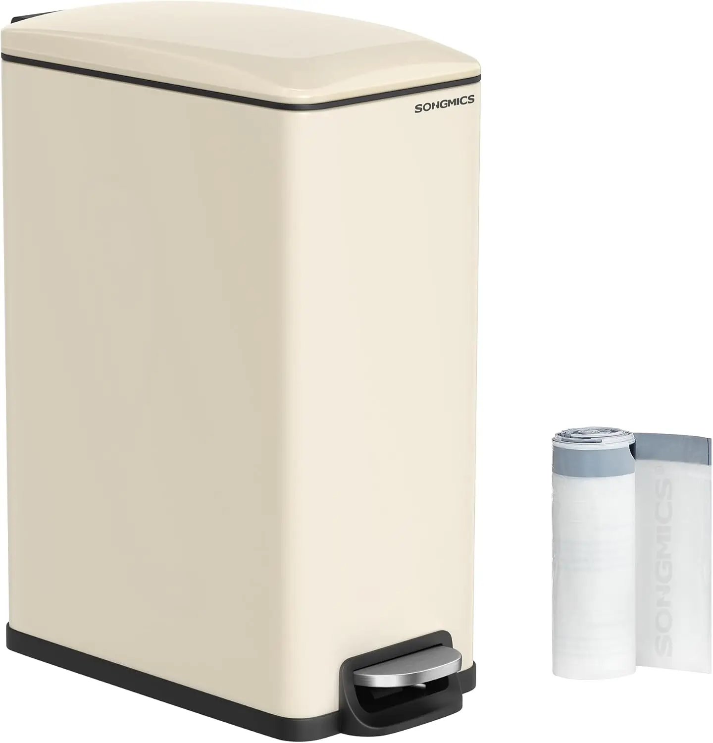 13-Gallon Slim Trash Can for Narrow Spaces, Soft-Close Lid, Step-on Pedal, Stainless Steel, 15 Bags Included, Sand Beige
13-Gallon Slim Trash Can for Narrow Spaces, Soft-Close Lid, Step-on Pedal, Stainless Steel, 15 Bags Included, Sand Beige