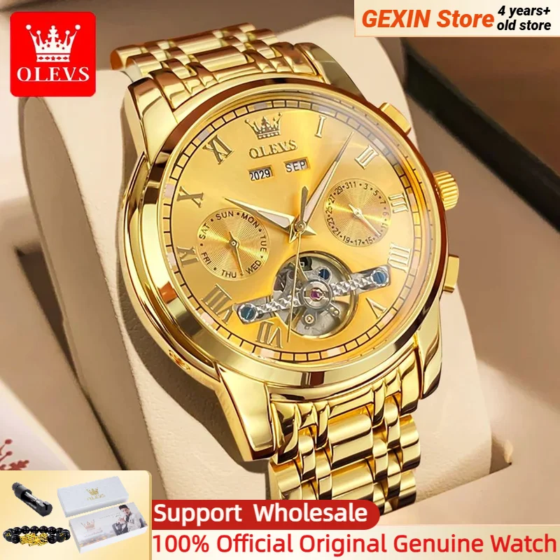 OLEVS Automatic Mechanical Watch for Men Date Calendar Skeleton Wristwatch Stainless Steel Classic Men's Watch Reloj Hombre 6607
OLEVS Automatic Mechanical Watch for Men Date Calendar Skeleton Wristwatch Stainless Steel Classic Men's Watch Reloj Hombre 6607