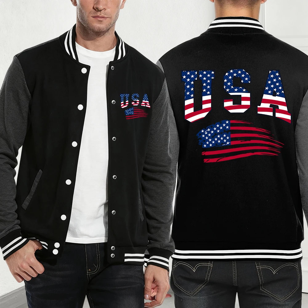 Usa America Flag Printing Baseball Jersey Mens Winter Fleece Warm Coats Casual Pocket Jackets Comfortable Loose Men'S Clothes
Usa America Flag Printing Baseball Jersey Mens Winter Fleece Warm Coats Casual Pocket Jackets Comfortable Loose Men'S Clothes