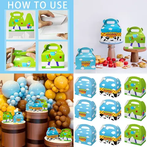 Nabenkalu – boîtes de fête d'histoire de dessin animé, 15 pièces, sacs cadeaux inspirés de jouets pour décoration d'anniversaire à thème de jouet, fournitures de fête pour garçons et filles