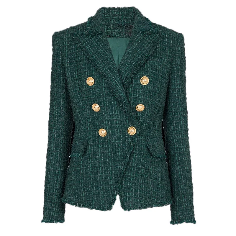 2025 Autumn/Winter New High-End Fabric Tassel Fringe Coarse Tweed Slim Fit Suit Jacket In Dark Green
2025 Autumn/Winter New High-End Fabric Tassel Fringe Coarse Tweed Slim Fit Suit Jacket In Dark Green