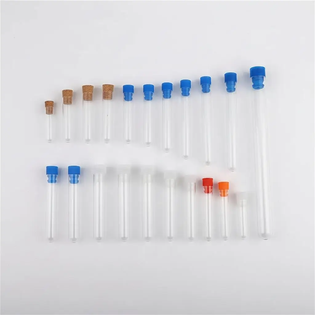 100pcs 15x100mm Plastic Test Tube With Cork Cap 20ml Clear Lab Experiment Favor Gift Tube Refillable Bottle
100pcs 15x100mm Plastic Test Tube With Cork Cap 20ml Clear Lab Experiment Favor Gift Tube Refillable Bottle