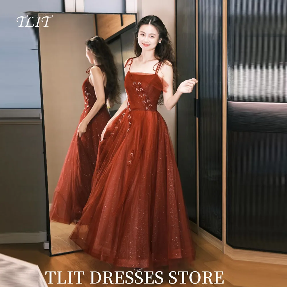 TLIT Sequined Wine Red Tulle Evening Dress Korea Wedding Dress Photo Shoot Spaghetti Strap Bow Corset Prom Gowns Customized
TLIT Sequined Wine Red Tulle Evening Dress Korea Wedding Dress Photo Shoot Spaghetti Strap Bow Corset Prom Gowns Customized