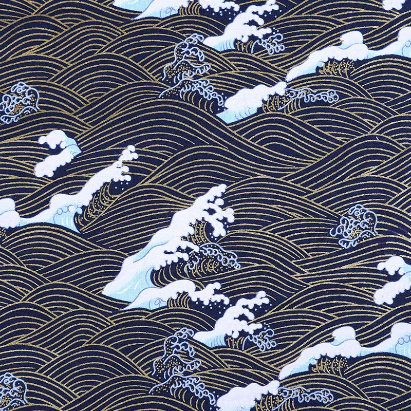 Bronzing Cotton Cloth Japanese Style Ocean Wave Pattern Fabric Bedding Sewing Clothing Quilting Needlework Crafts Material
Bronzing Cotton Cloth Japanese Style Ocean Wave Pattern Fabric Bedding Sewing Clothing Quilting Needlework Crafts Material